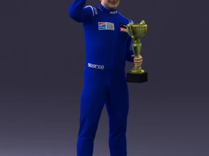 000170 Racing Champion Holding Trophy 0808 3dp 3D Print Model