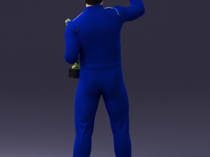 000170 Racing Champion Holding Trophy 0808 3dp 3D-Druckmodell