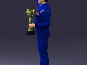 000170 Racing Champion Holding Trophy 0808 3dp 3D Print Model