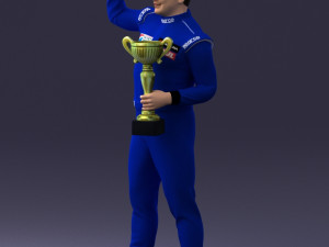 000170 Racing Champion Holding Trophy 0808 3dp 3D-Druckmodell