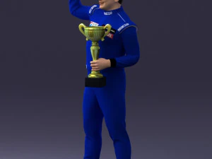 000170 Racing Champion Holding Trophy 0808 3dp 3D Print Model