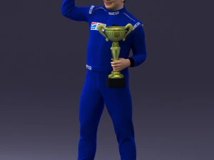 000170 Racing Champion Holding Trophy 0808 3dp 3D Print Model