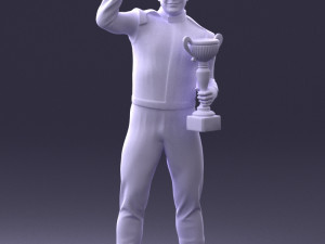 000170 Racing Champion Holding Trophy 0808 3dp 3D-Druckmodell