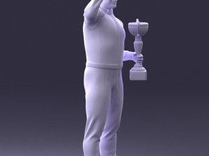 000170 Racing Champion Holding Trophy 0808 3dp 3D-Druckmodell