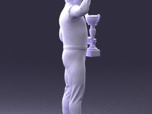000170 Racing Champion Holding Trophy 0808 3dp 3D-Druckmodell
