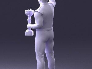 000170 Racing Champion Holding Trophy 0808 3dp 3D-Druckmodell
