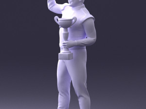 000170 Racing Champion Holding Trophy 0808 3dp 3D-Druckmodell