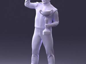 000170 Racing Champion Holding Trophy 0808 3dp 3D-Druckmodell