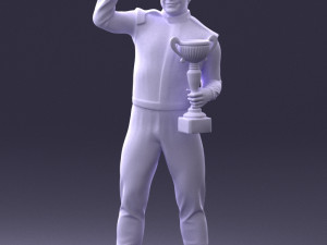 000170 Racing Champion Holding Trophy 0808 3dp 3D-Druckmodell