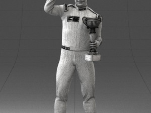 000170 Racing Champion Holding Trophy 0808 3dp 3D-Druckmodell