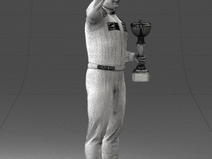 000170 Racing Champion Holding Trophy 0808 3dp 3D-Druckmodell