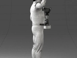 000170 Racing Champion Holding Trophy 0808 3dp 3D Print Model