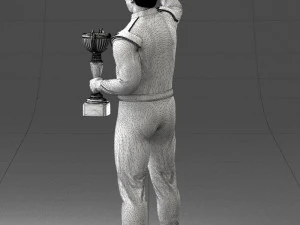 000170 Racing Champion Holding Trophy 0808 3dp 3D Print Model