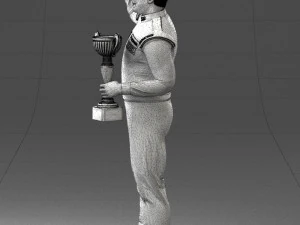000170 Racing Champion Holding Trophy 0808 3dp 3D Print Model