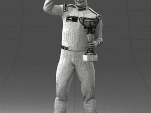 000170 Racing Champion Holding Trophy 0808 3dp 3D Print Model