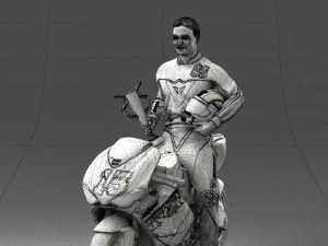 000171 Motorcycle Racer with Bike and Trophy 0809 3D Model