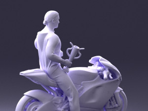 000171 Motorcycle Racer with Bike and Trophy 0809 3dp 3D 打印模型