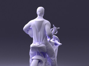 000171 Motorcycle Racer with Bike and Trophy 0809 3dp 3D 打印模型