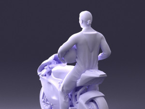 000171 Motorcycle Racer with Bike and Trophy 0809 3dp 3D 打印模型