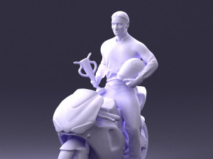 000171 Motorcycle Racer with Bike and Trophy 0809 3dp 3D 打印模型