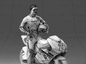 000171 Motorcycle Racer with Bike and Trophy 0809 3dp 3D 打印模型