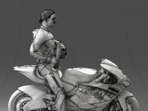 000171 Motorcycle Racer with Bike and Trophy 0809 3dp 3D 打印模型
