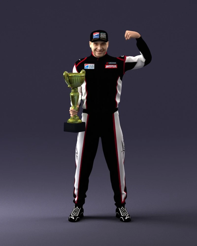 000179 Race Car Driver Champion 0906 3dp 3D Print Model .c4d .max .obj .3ds .fbx .stl .blend