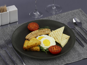 fried eggs 0003 Model 3D