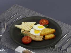 fried eggs 0003 3D Model