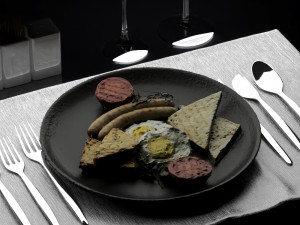 fried eggs 0003 3D Model
