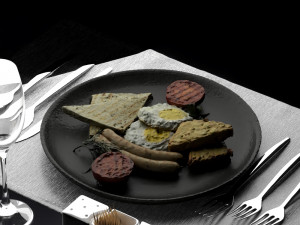 fried eggs 0003 3D Model