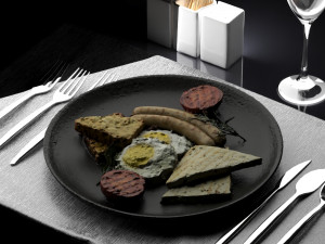fried eggs 0003 3D Model