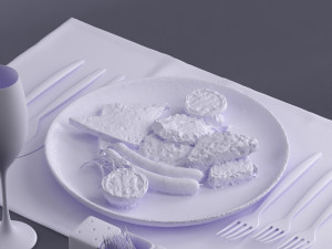 fried eggs 0003 3D Model