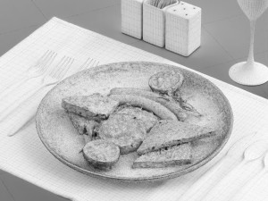 fried eggs 0003 3D Model