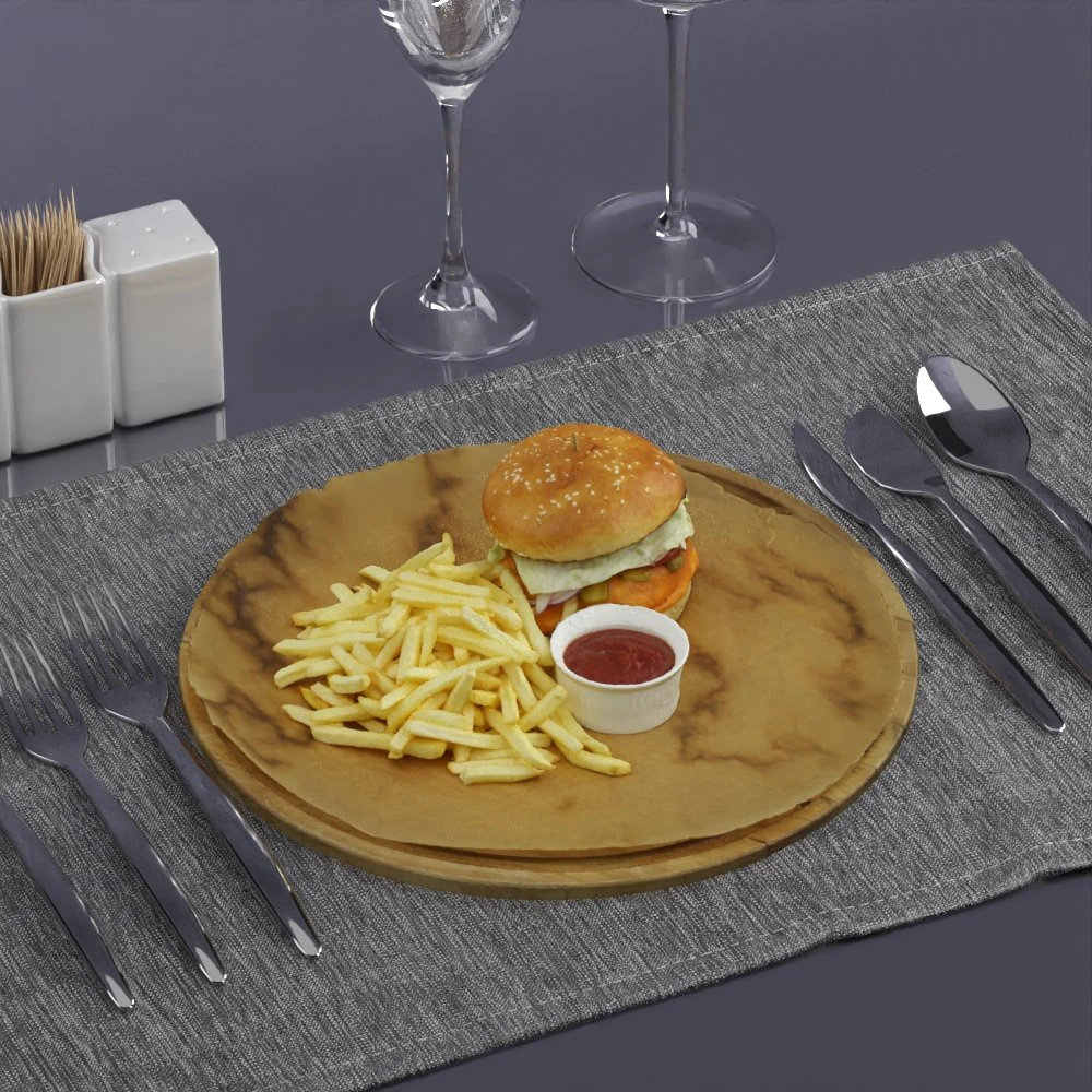 hamburger 0009 3D Model .c4d .max .obj .3ds .fbx .stl .blend 