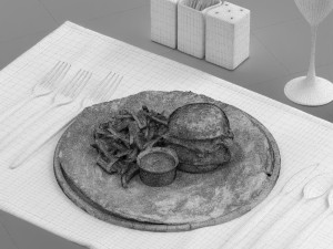 hamburger 0009 3D 모델