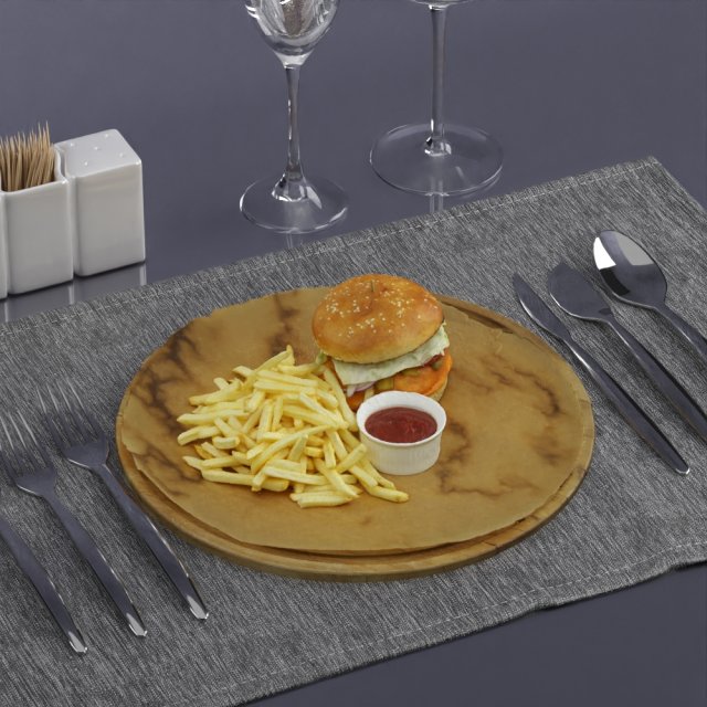 hamburger 0009 3d print ready 3D 프린트 모델 .c4d .max .obj .3ds .fbx .stl .blend 