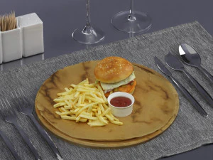 hamburger 0009 pronto per la stampa 3d Modello di stampa 3D