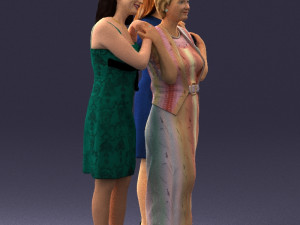 three women hugging 0042 Modelo 3D