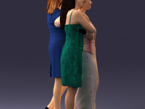 three women hugging 0042 Modelo 3D
