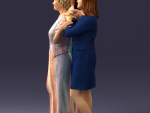 three women hugging 0042 Modelo 3D