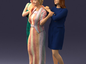 three women hugging 0042 Modelo 3D