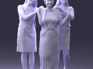 three women hugging 0042 Modelo 3D