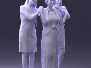 three women hugging 0042 Modelo 3D