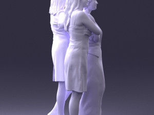 three women hugging 0042 Modelo 3D