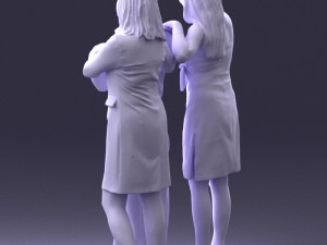 three women hugging 0042 Modelo 3D