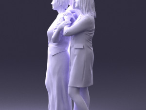 three women hugging 0042 Modelo 3D