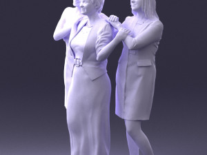 three women hugging 0042 Modelo 3D