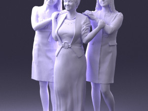 three women hugging 0042 Modelo 3D
