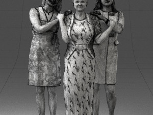 three women hugging 0042 Modelo 3D